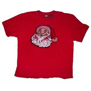 December 25th Men's Red Santa Claus Christmas T-Shirt Extra Large EUC